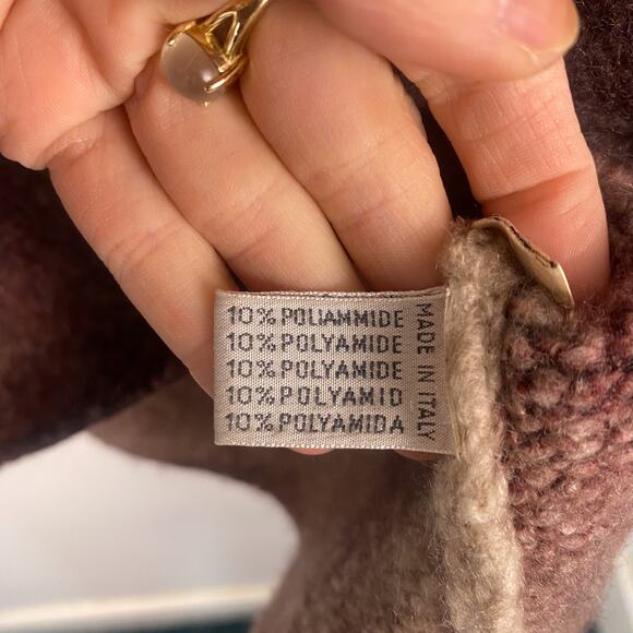 F Cashmere by Fissore Sweaters Tie Dye V-Neck Knit Sweater Large - Picture 6 of 8